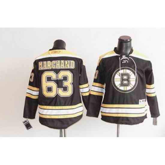 kids Boston Bruins 63 marchand black jersey